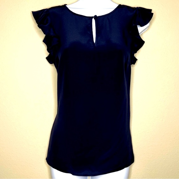 J. Crew Tops - ✝️ J.Crew | Navy Blue Silk Top